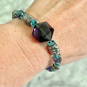 Violet Ocean Beaded Bracelet